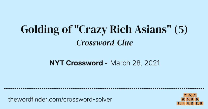 Golding of "Crazy Rich Asians" crossword clue image