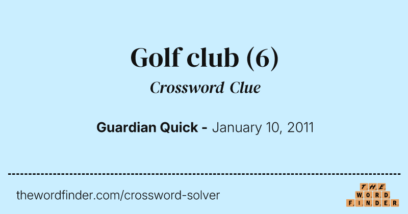 Golf club crossword clue image