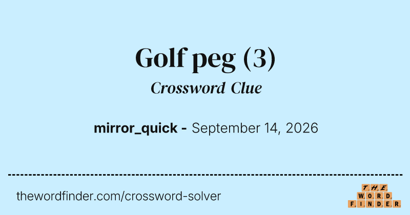Golf peg crossword clue image