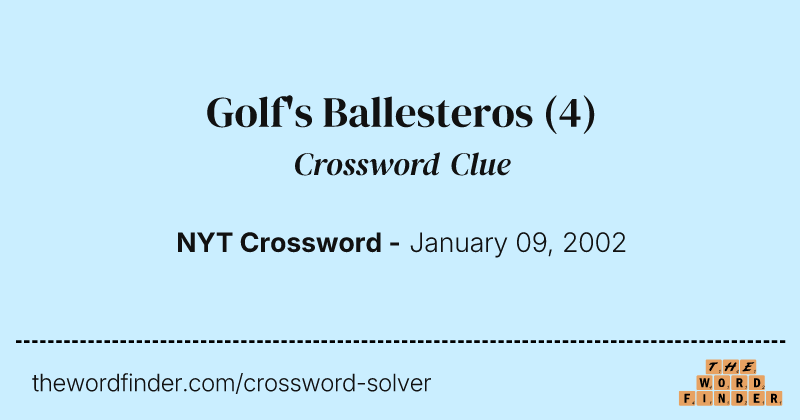 Golf's Ballesteros crossword clue image