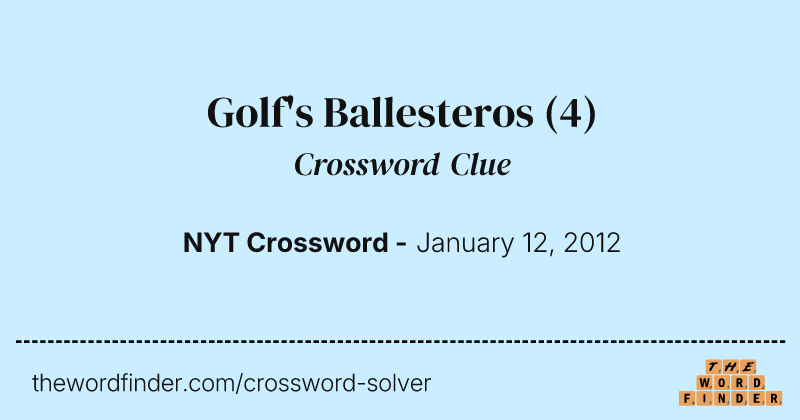 Golf's Ballesteros crossword clue image