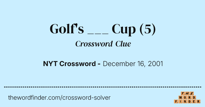 Golf's ___ Cup crossword clue image