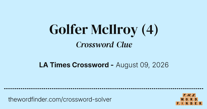 Golfer McIlroy crossword clue image