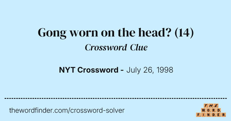 Gong worn on the head? crossword clue image