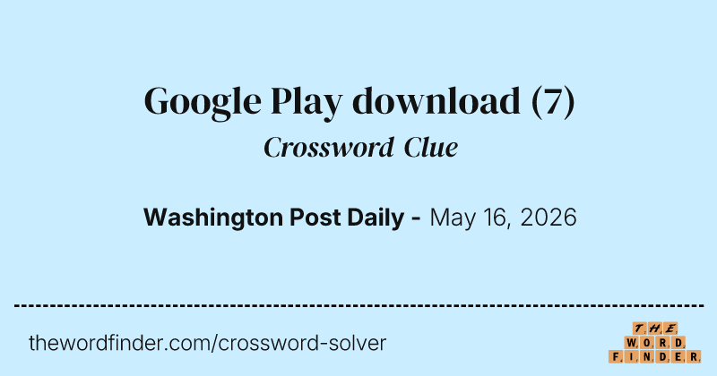 Google Play download crossword clue image