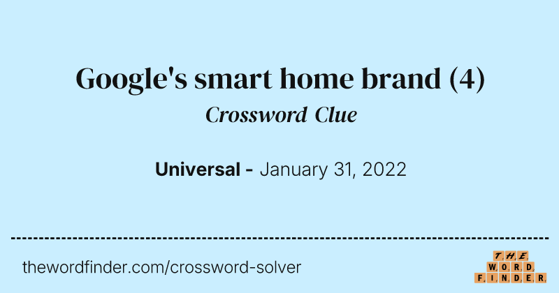 Google's smart home brand crossword clue image