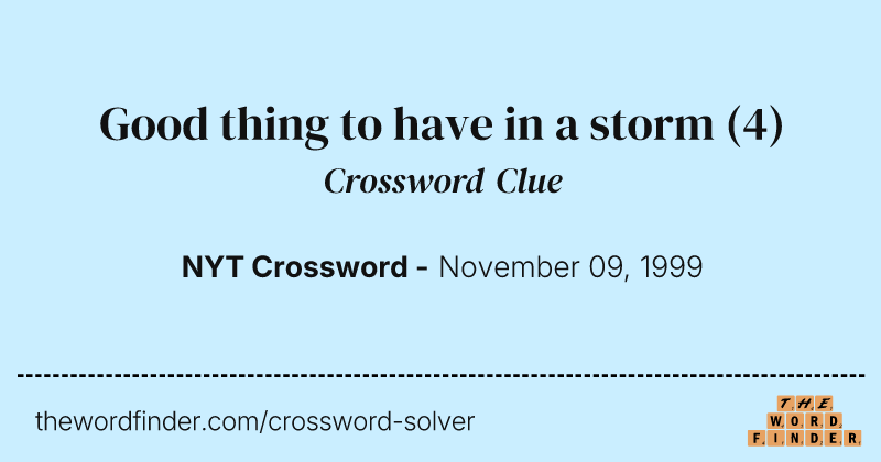 Good thing to have in a storm crossword clue image