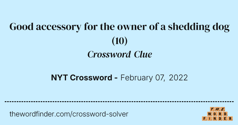 Good accessory for the owner of a shedding dog crossword clue image