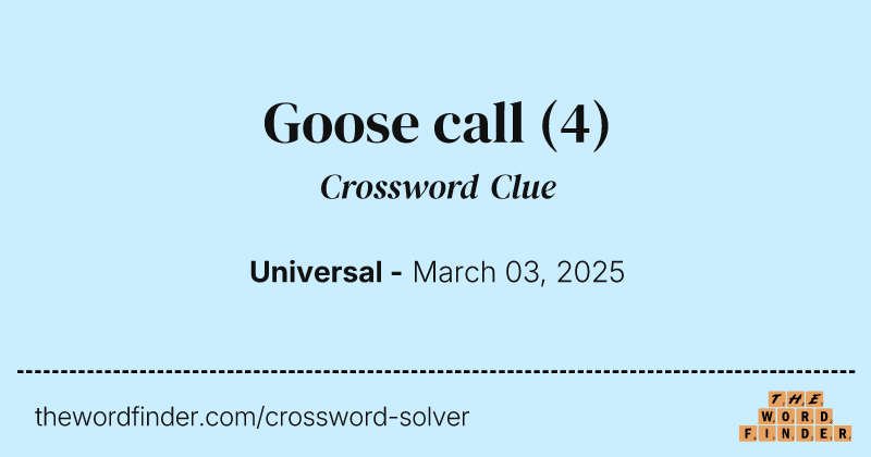 Goose call crossword clue image