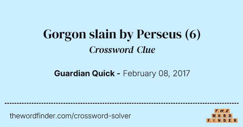 Gorgon slain by Perseus crossword clue image