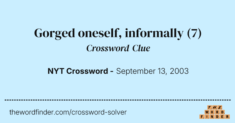 Gorged oneself, informally crossword clue image