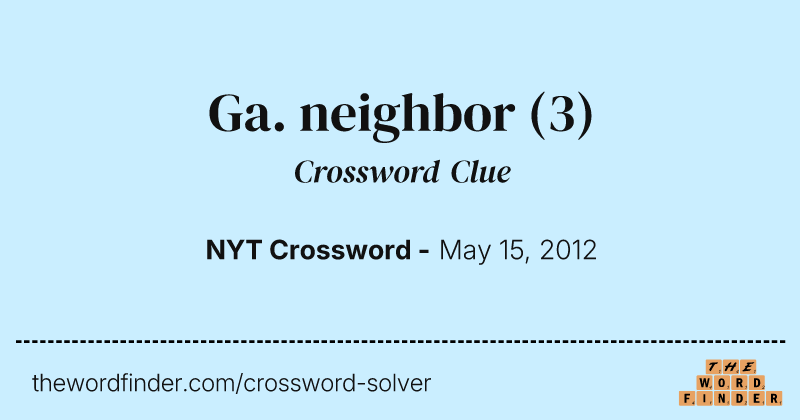 Ga. neighbor crossword clue image