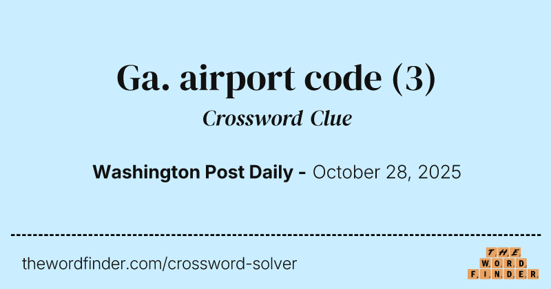 Ga. airport code crossword clue image