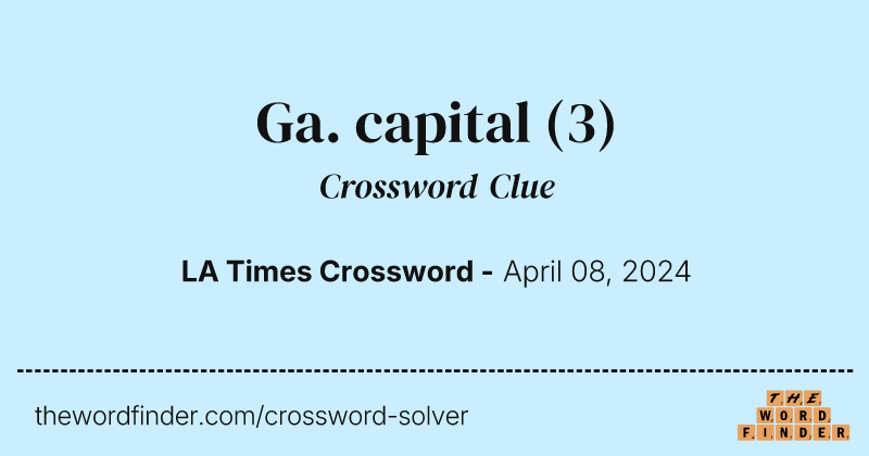 Ga. capital crossword clue image
