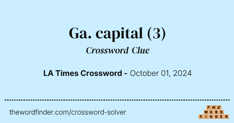 Ga. capital crossword clue image