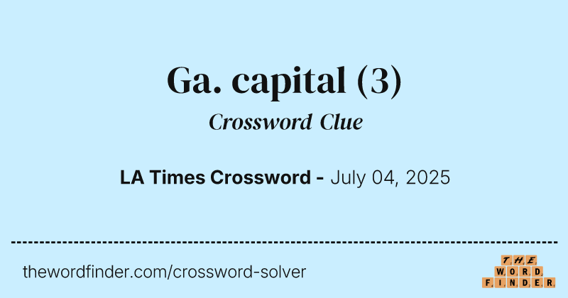 Ga. capital crossword clue image