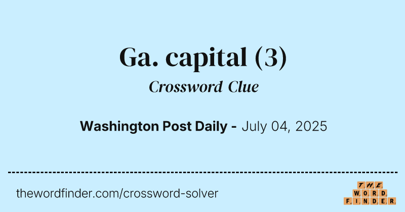 Ga. capital crossword clue image