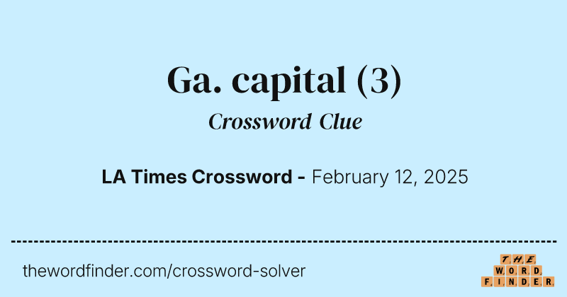 Ga. capital crossword clue image
