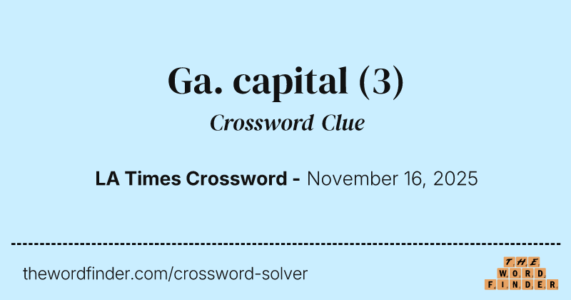 Ga. capital crossword clue image