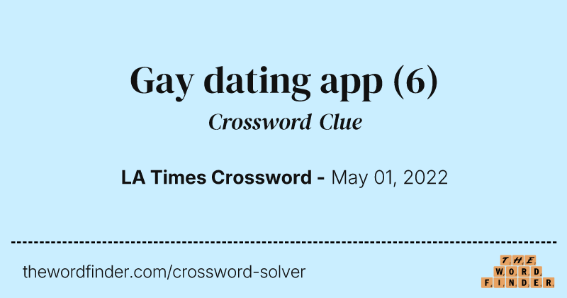 Gay dating app crossword clue image