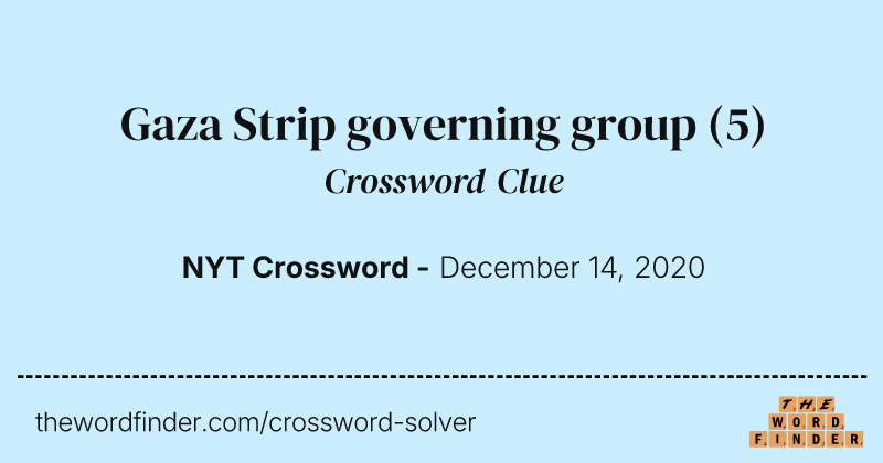 Gaza Strip governing group crossword clue image