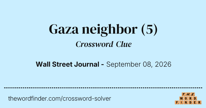 Gaza neighbor crossword clue image
