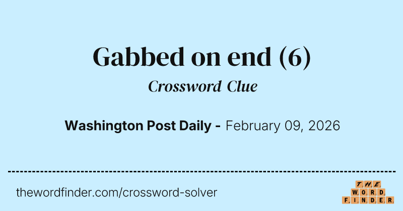 Gabbed on end crossword clue image