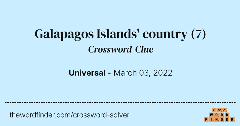 Galapagos Islands' country crossword clue image