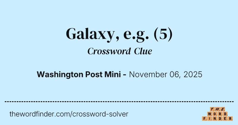 Galaxy, e.g. crossword clue image