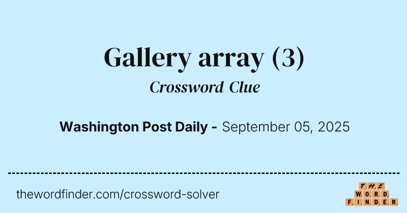 Gallery array crossword clue image