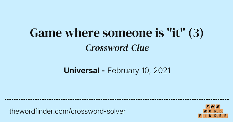 Game where someone is "it" crossword clue image