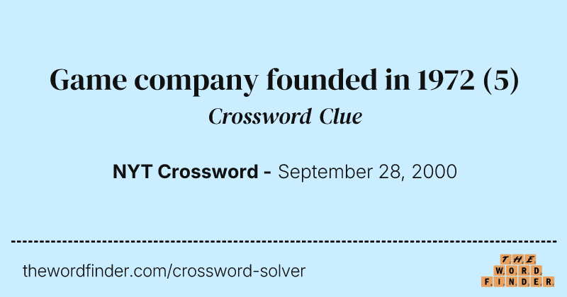 Game company founded in 1972 crossword clue image