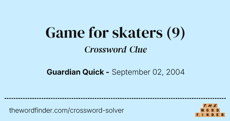 Game for skaters crossword clue image