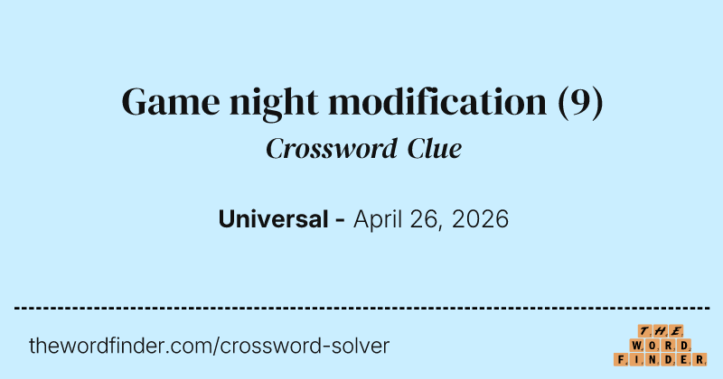 Game night modification crossword clue image
