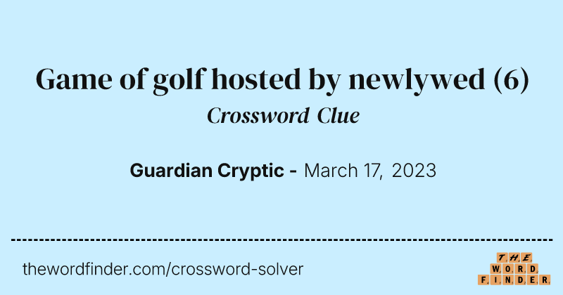 Game of golf hosted by newlywed crossword clue image