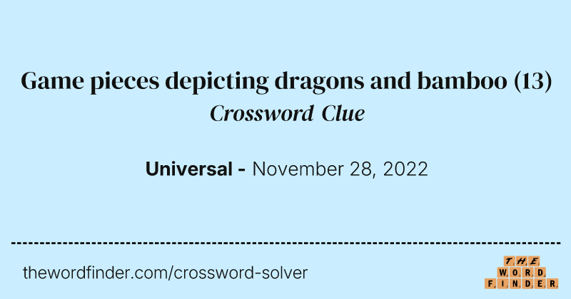 Game pieces depicting dragons and bamboo crossword clue image