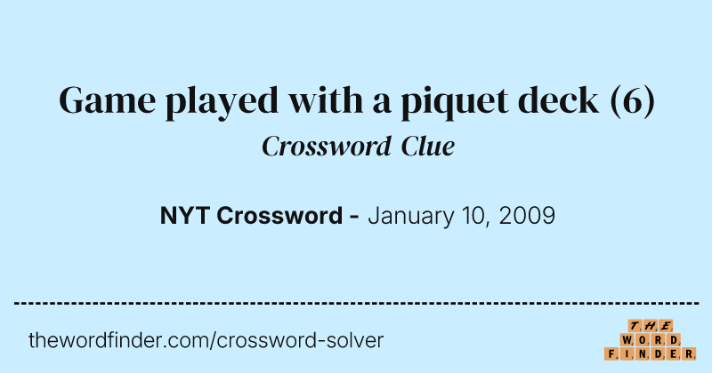 Game played with a piquet deck crossword clue image
