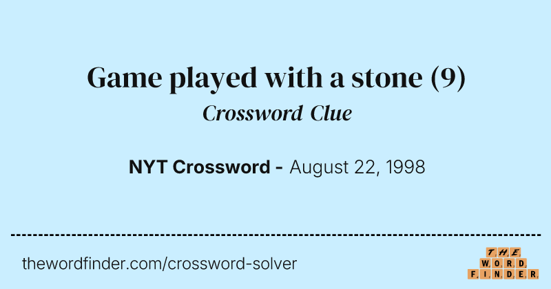Game played with a stone crossword clue image