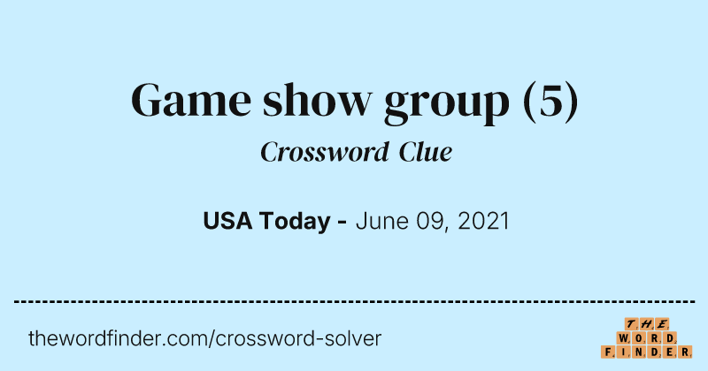 Game show group crossword clue image