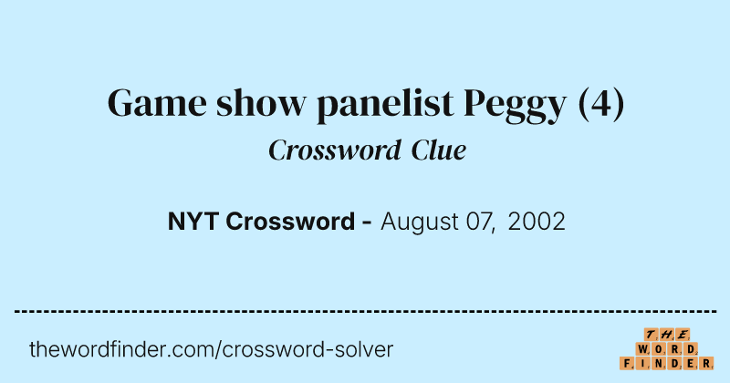 Game show panelist Peggy crossword clue image