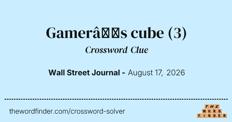 Gamer’s cube crossword clue image