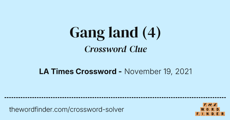 Gang land crossword clue image