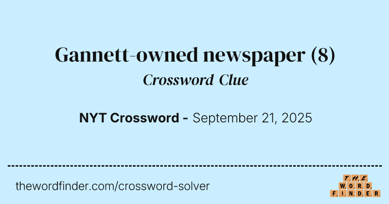 Gannett-owned newspaper crossword clue image