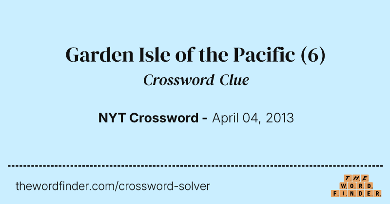 Garden Isle of the Pacific crossword clue image