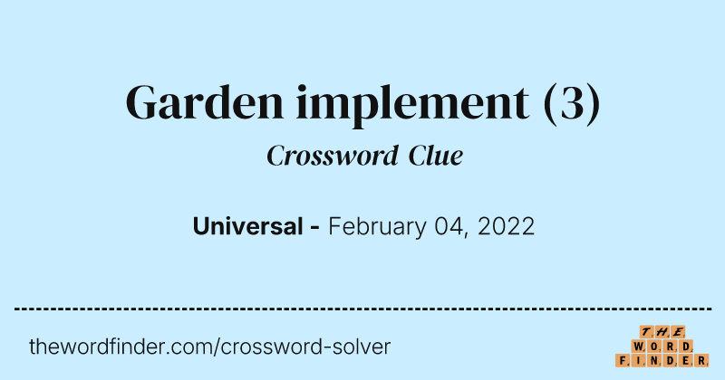 Garden implement crossword clue image