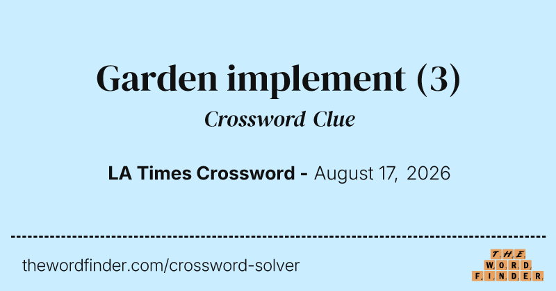 Garden implement crossword clue image
