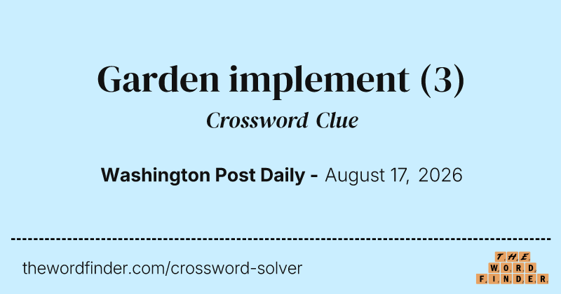 Garden implement crossword clue image