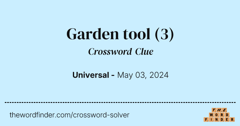 Garden tool crossword clue image