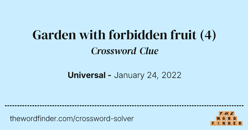 Garden with forbidden fruit crossword clue image