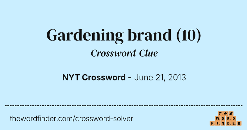 Gardening brand crossword clue image